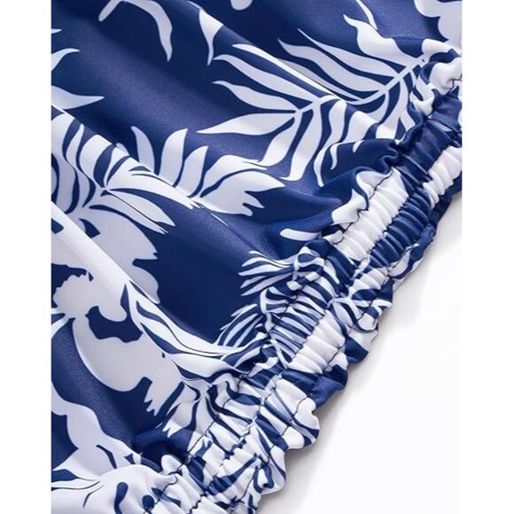 Suukess Gold Metal Sliders Floral Halter High Waisted Swimsuit Size Large - Picture 6 of 13